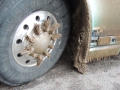 Unusual pattern of slush on Bus